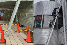 工事・修繕・修理用の画像。エアコン工事の様子。